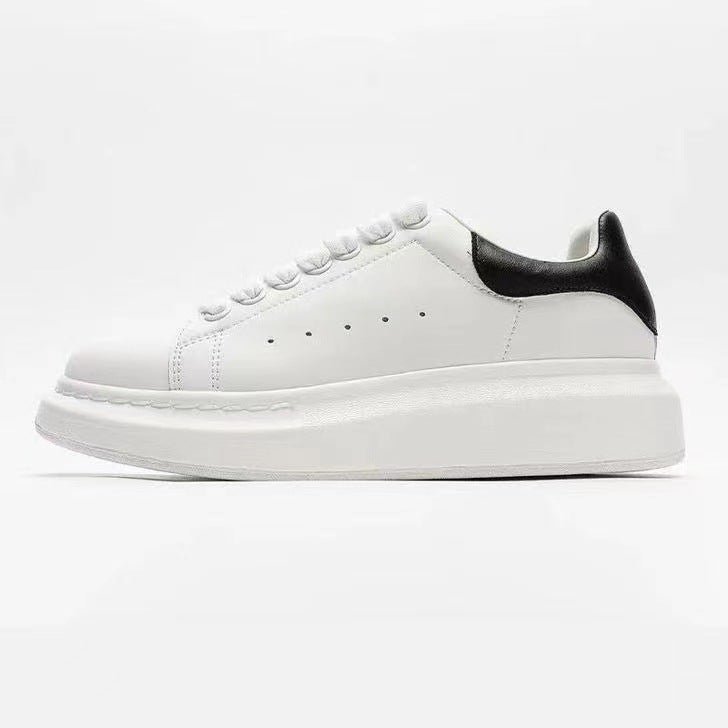 Nagata Mai Kqueen White Shoes High Version Increased Thick Sole Black Velvet Tail Platform Shoes Classic Casual - Image 5